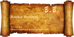 Baska Botond névjegykártya